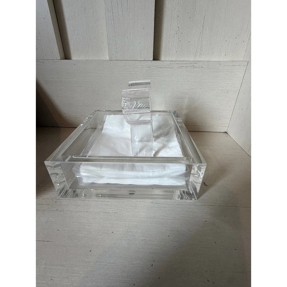 Tara Wilson Designs Acrylic Cocktail Napkin Holder Candy Cane Weight New